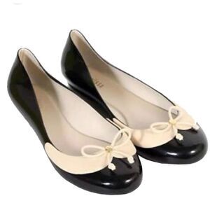Melissa nude & black jelly rubber size 7 Divine ballet flats